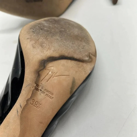 Giuseppe Zanotti Heels High Heel Open Toe Ankle Strap Patent Leather Size 9.5 - Picture 10 of 11